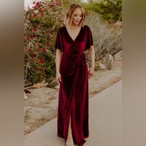 Baltic Born - Meghan Velvet Wrap Maxi Dress - Size Medium - Mulberry